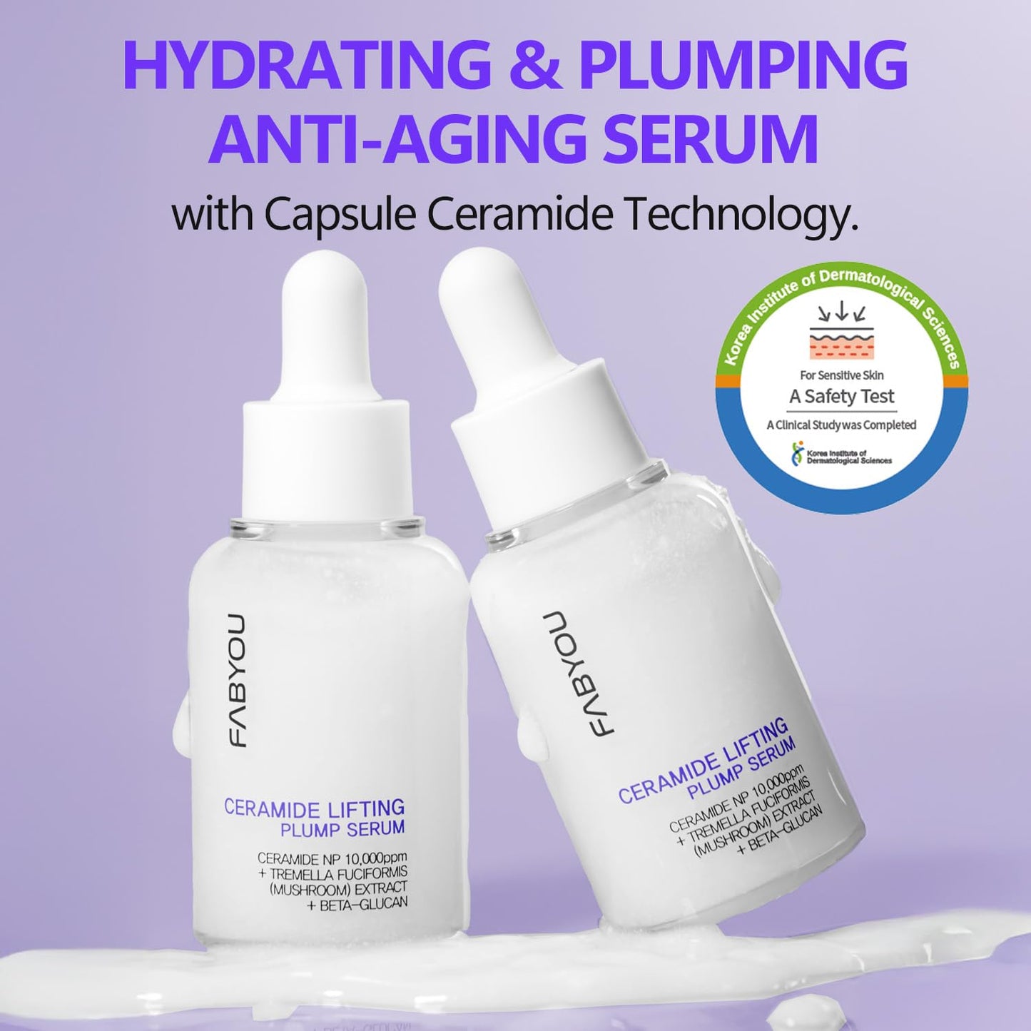 Ceramide Plumping Serum for Face 1.01 fl oz - Anti-Aging, Wrinkle Care with Volufiline & Bakuchiol, Glass Skin korean Skincare for Firming, Barrier Repair & Hydrating