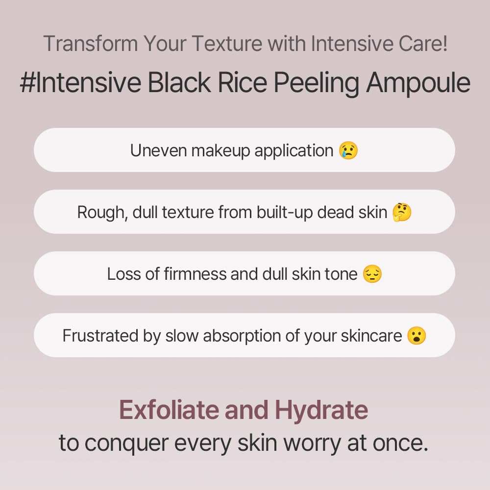 mixsoon Peeling Ampoule - Black rice exfoliant, Gentle Exfoliating Serum for Smooth, Radiant Skin, Dead Skin Cells Remover 100ml / 3.38 fl.oz. Korean Glass Skin Care