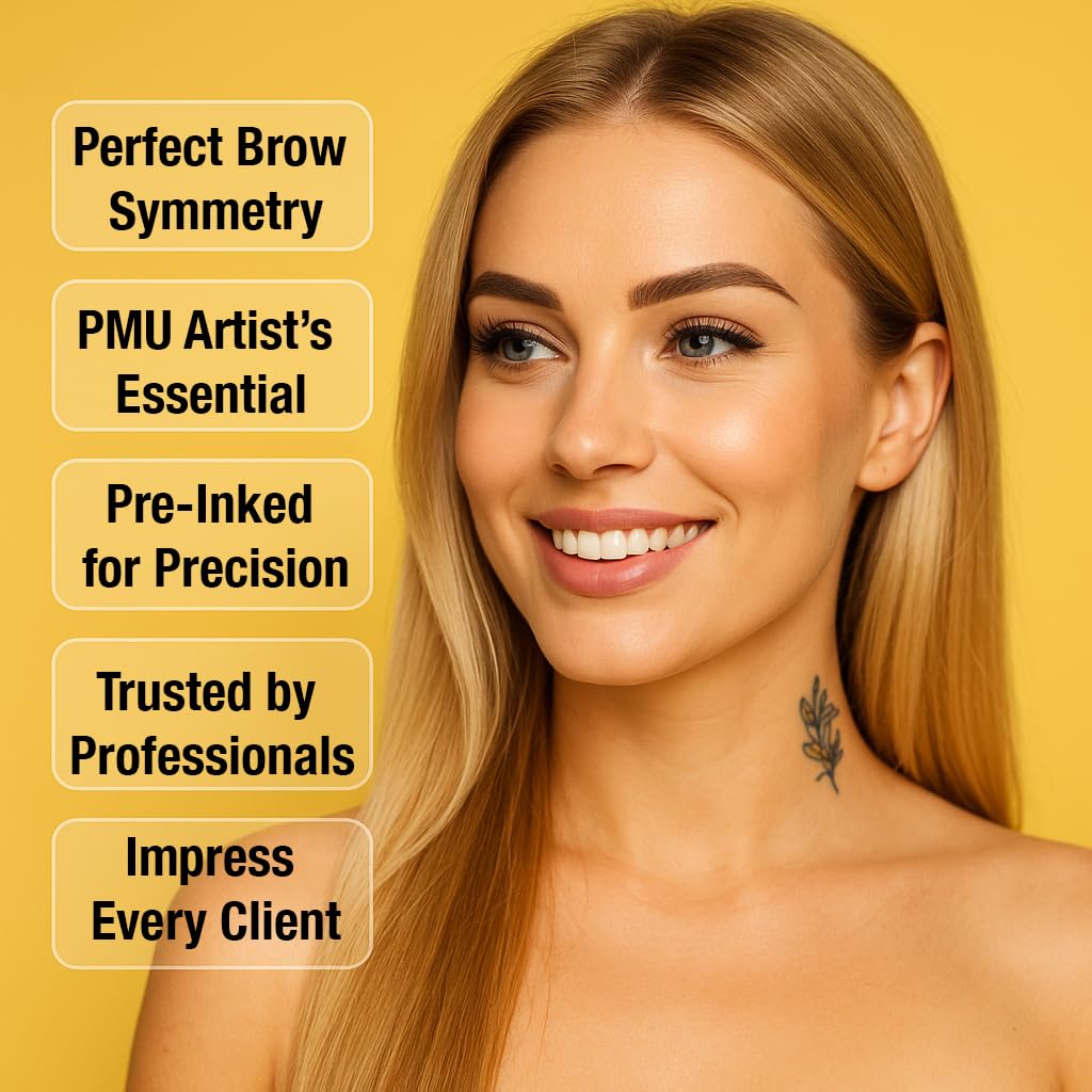 LIUDEX - Pre-Inked White Ink - Eyebrow Mapping String – an Essential Cosmetic Tool for Microblading and Waxing; Effective and Easy-to-Use White Ink Eyebrow Thread Brow Marker