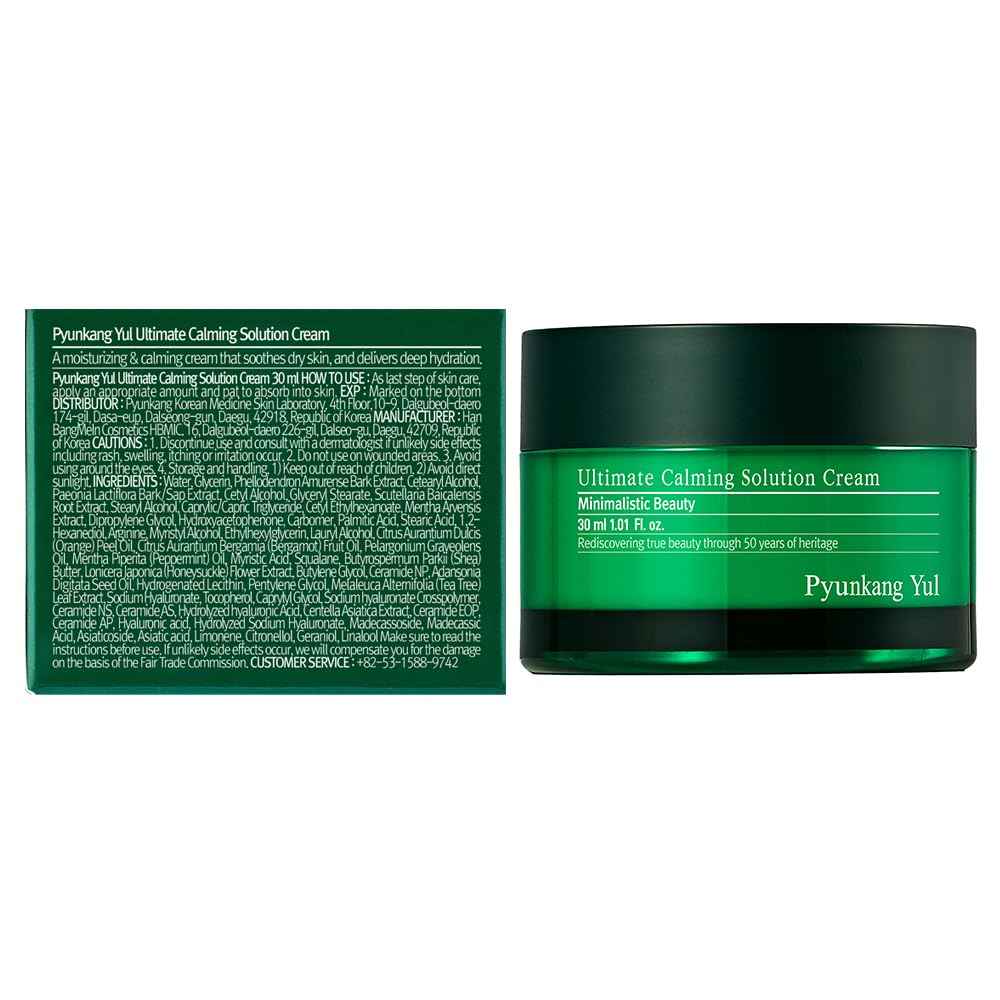 Pyunkang Yul PKY Ultimate Cream & Ampoule/Moisturizer Intensely Calms & Soothes Redness with Cica & Tea Tree, Korean Skincare/Cream(1.01 Fl. Oz, 30ml) & Ampoule(1.01 Fl. Oz, 30ml)