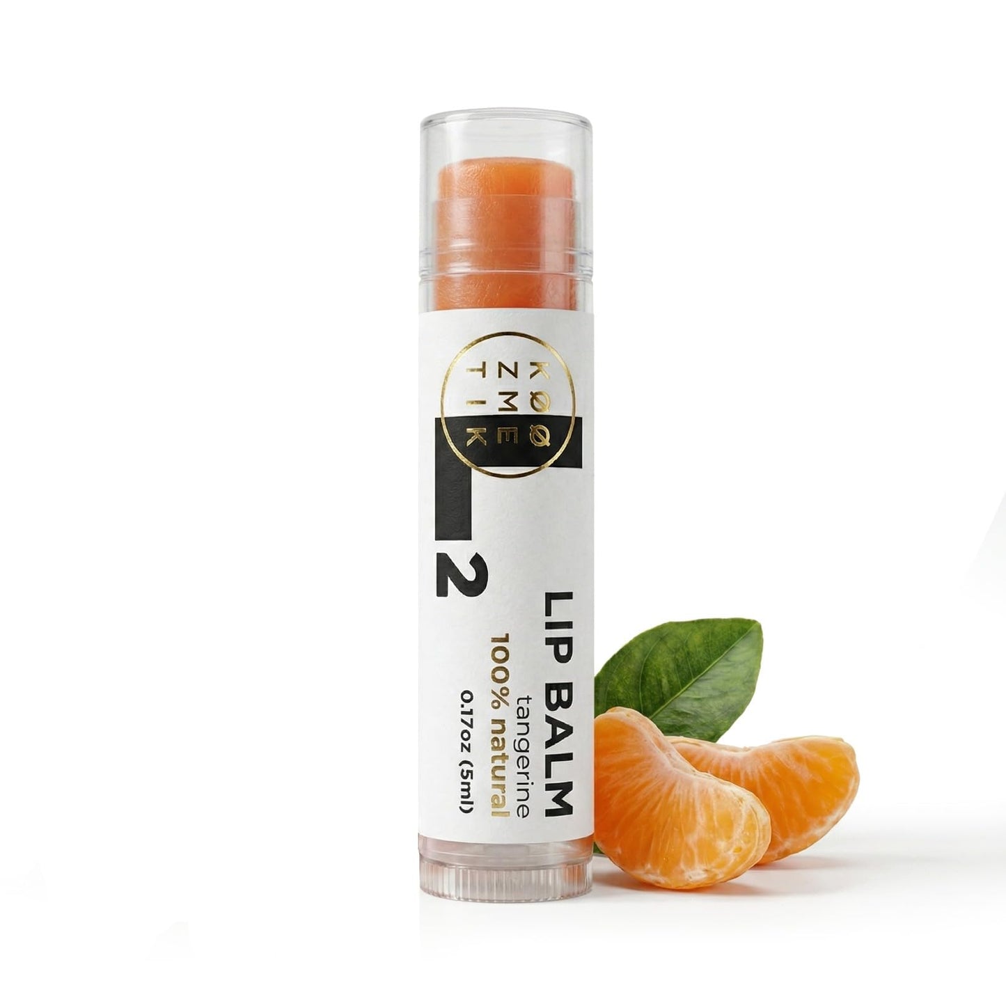 Tangerine Lip Balm | 100% Natural Lip Moisturizing Care with Shea Butter, Cocoa Butter, Beeswax & Almond Oil | Hydrating Repair Formula for Soft, Smooth & Healthy Lips | L2 KØØZMETIK