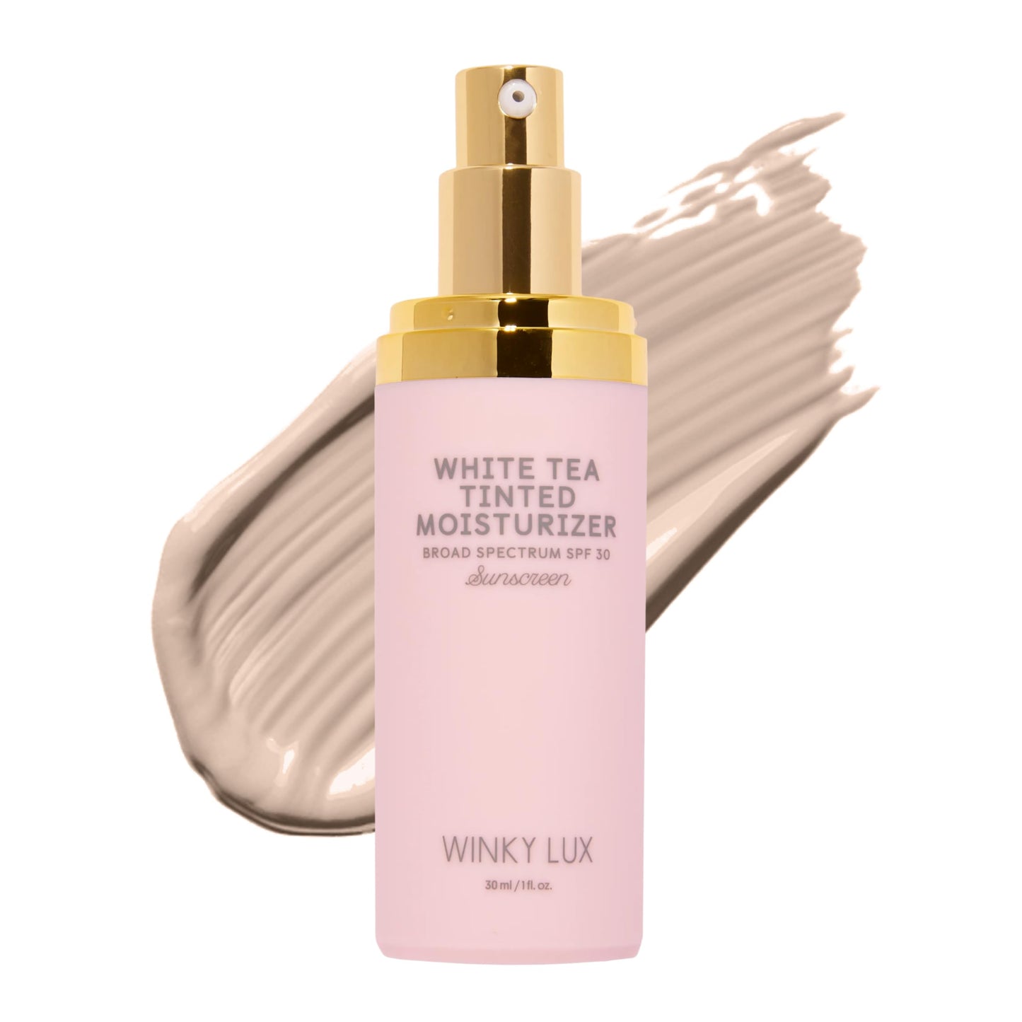 Winky Lux White Tea Tinted Moisturizer SPF 30 - Buildable Coverage with Facial SPF, Lightweight Sunscreen for Face, Naturally Radiant Finish, Long Lasting Coverage with Vitamin E, Deep Plus