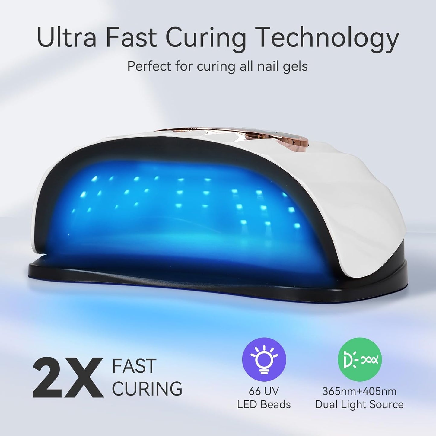 UV LED Nail Lamp - 54W/72W Quick-Dry Nail Polish Dryer with 4 Timer Settings | Ideal for DIY Gel Nail Art