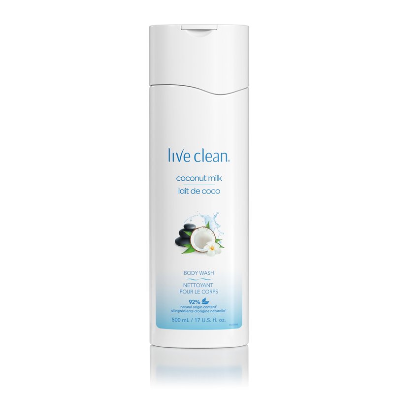 Live Clean Body Wash, Moisturizing Coconut Milk, 17 Oz