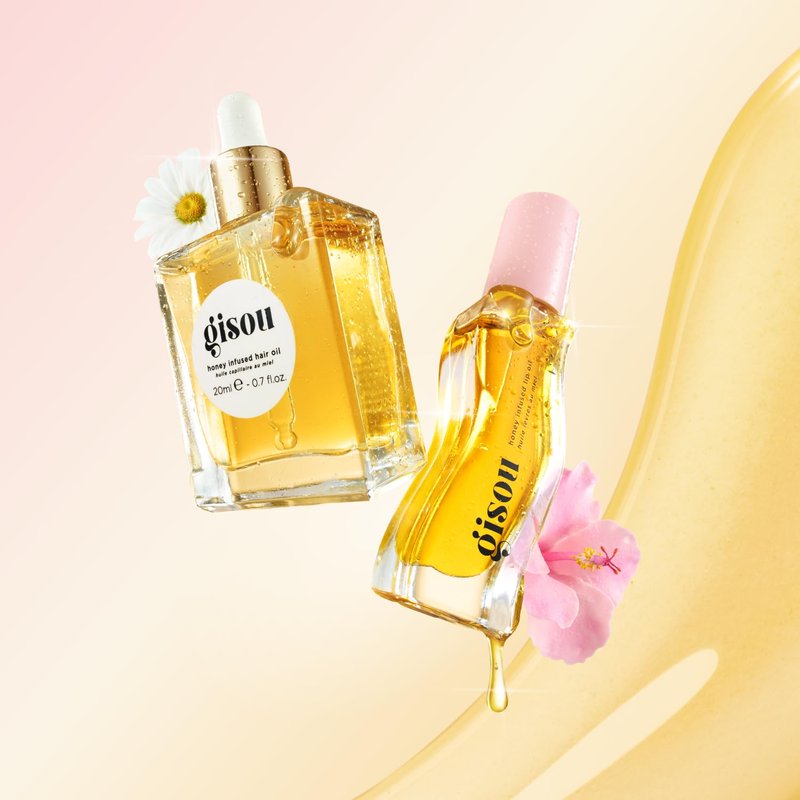 Gisou Honey Gloss Duo – Honey Infused Hair Oil & Lip Oil for Long-Lasting Hydration & Shine