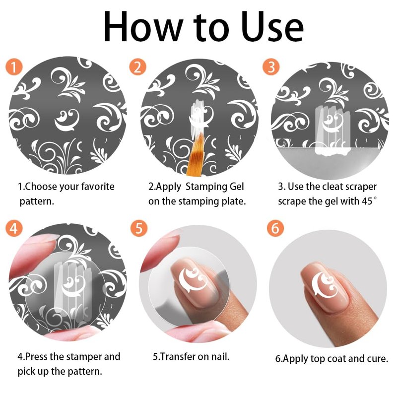 PH PandaHall 3pcs Swirl Pattern Nail Art Templates, French Nail Stamping Plate 52 Patterns Plant Floral Nail Art Stencils Stainless Steel Stamping Plates for Nail Design Print Manicure Salon Spring