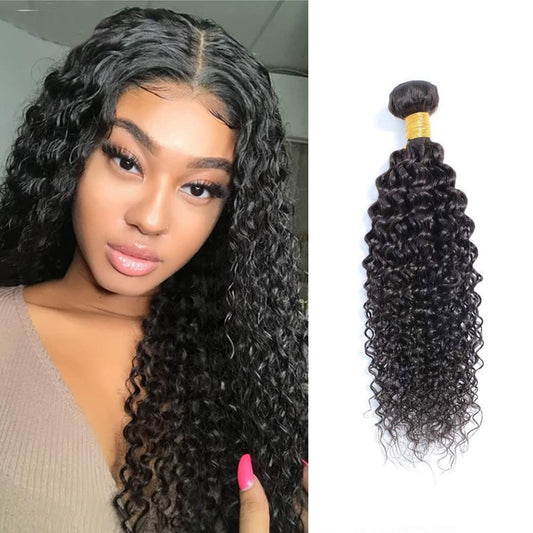 Kinky Curly Bundle Human Hair 8A Unprocessed Virgin Remy Kinky Curly Human Hair 1 Bundle Virgin Hair Kinky Curly 1 Bundle (100g) Natural Color (22")