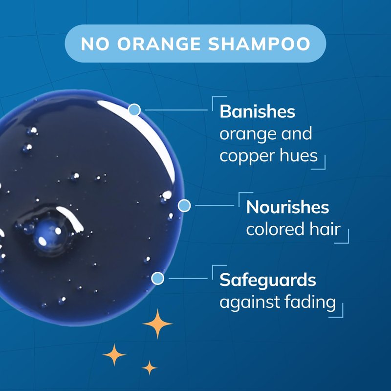 Fanola Wonder Blue Shampoo for Brunettes - Toning Hair Color Shampoo for Light Brown to Platinum Strands - Neutralizes Orange & Brassy Tones - Vegan & Sulfate-Free (33.8 fl oz)