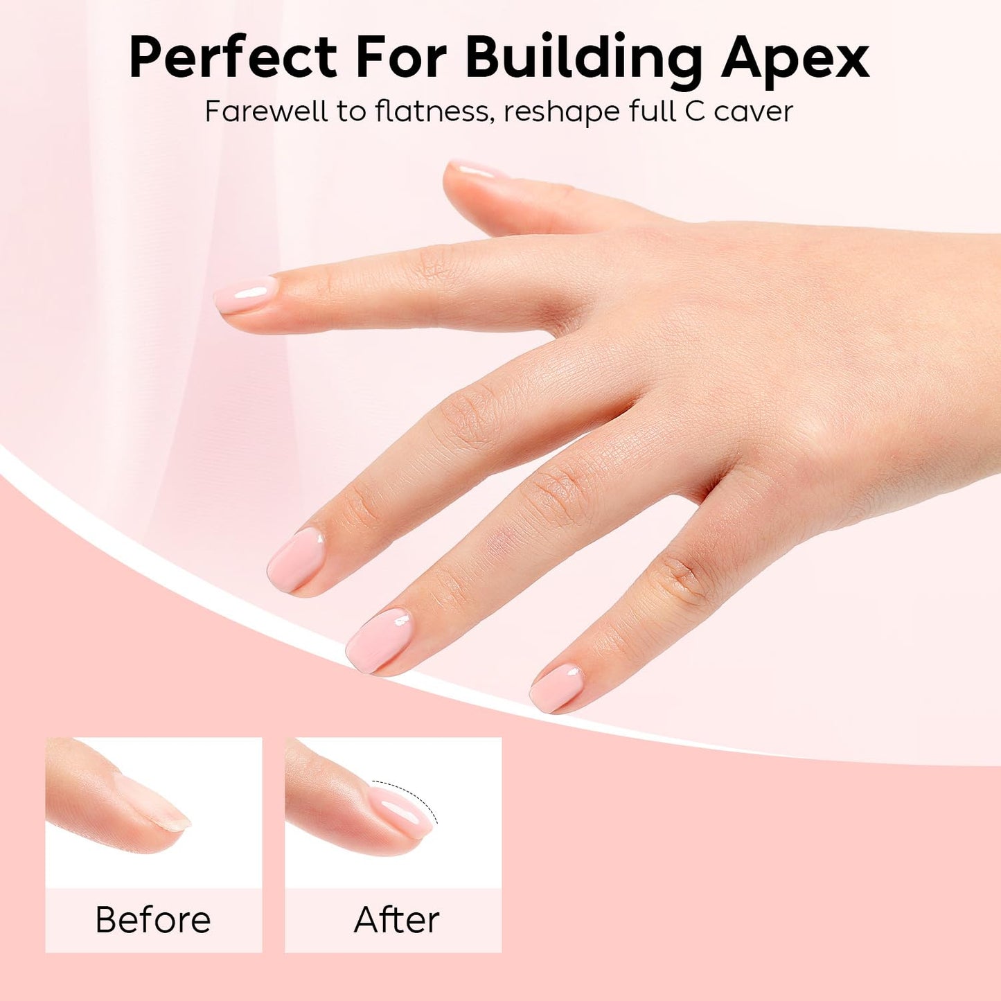 Builder Nail Gel - 7 in 1 Clear Base Gel & Rubber Polish Set | 15ML, 6 Pcs