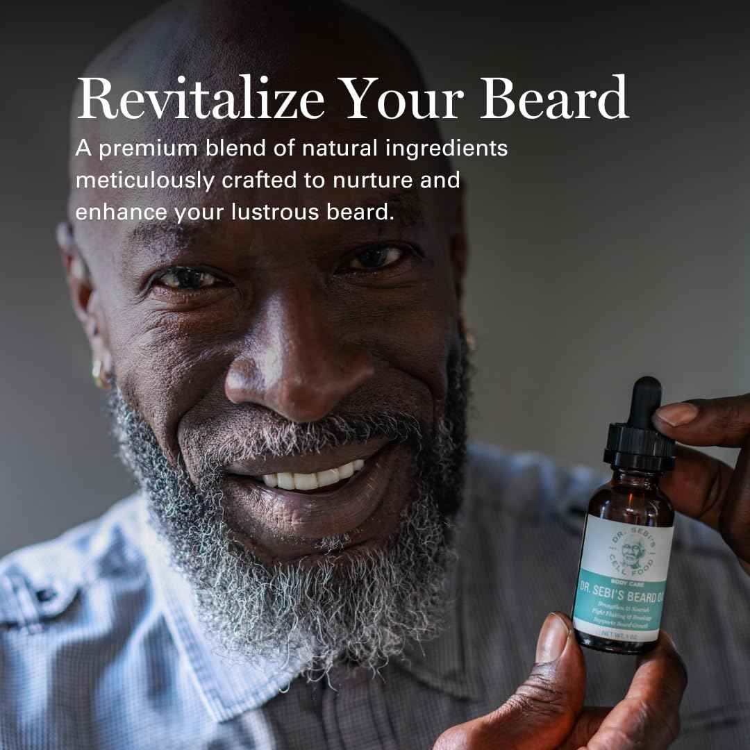 Beard Oil for Men with Batana Oil - Strengthens, Moisturizes & Supports Natural Beard Growth - Dr. Sebi Beard Conditioner for Grooming with Argan, Jojoba & Grapeseed & Oils - 1 fl oz