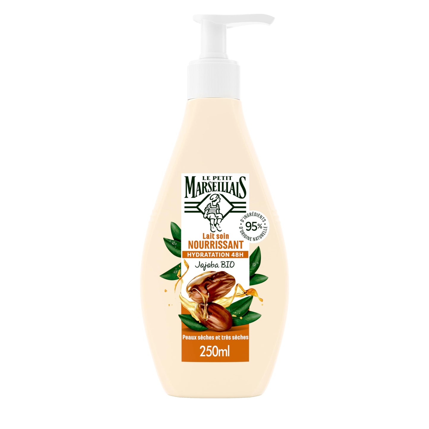 Le Petit Marseillais Jojoba Oil Bio 48H Moisturising Soothing Body Lotion Milk 2 x 250ml.