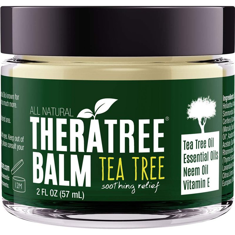 TheraTree Tea Tree Oil Balm & Skin Cream with Neem Oil by Oleavine - 2oz - Moisturizing Foot & Body Balm - Helps Soothe Dry, Cracked, Itchy Skin - Natural Ointment with Aloe Vera & Vitamin E
