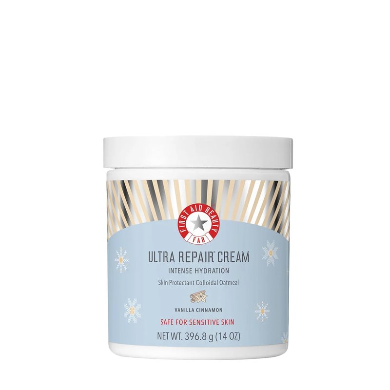 First Aid Beauty - Ultra Repair Cream, Intense Hydration Whipped Colloidal Oatmeal, Clinically Proven to Strengthen Skin Barrier & Help Relieve Eczema, Face & Body Moisturizer, 14 oz Vanilla Cinnamon