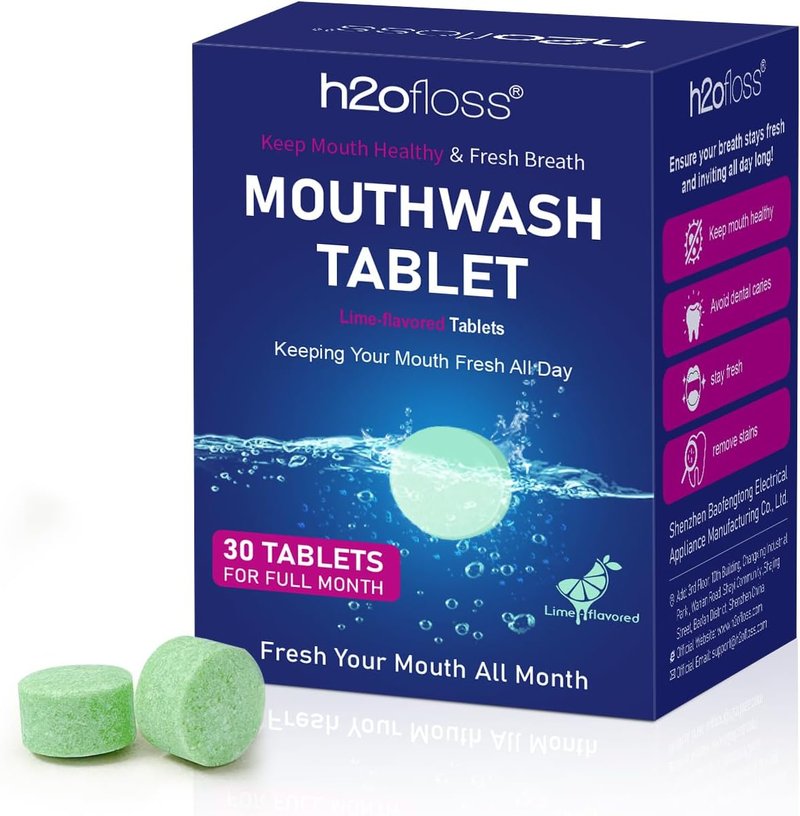 Natural Fresh Breath Mouthwash Tablets - Fluoride & Alcohol-Free Travel Tabs for Plaque Removal & Gum Protection | Refreshing Lime Flavor (30 Count)