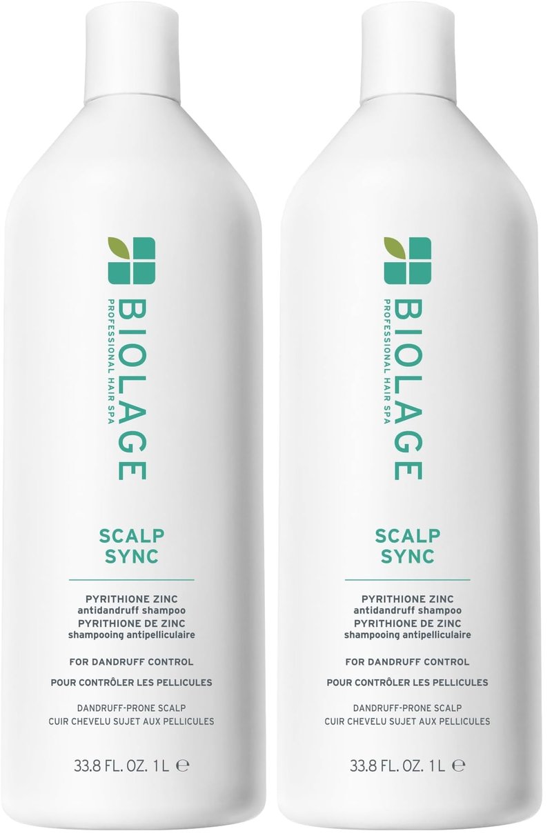 Biolage Scalp Sync Anti-Dandruff Shampoo - Deeply Cleanses Hair & Scalp,Moisturizing Dandruff Treatment,With Zinc Pyrithione,Vegan & Cruelty-Free,33.8 Fl Oz,(Pack of 2)