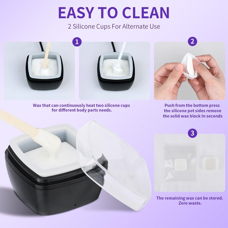 Wax Warmer Kit For Hair Removal, Professional Waxing Kit with 50pcs Waxing Sticks Single Wax Warmer Electric Heater For Women & Men, Facial Skin Body SPA Salon Equipment