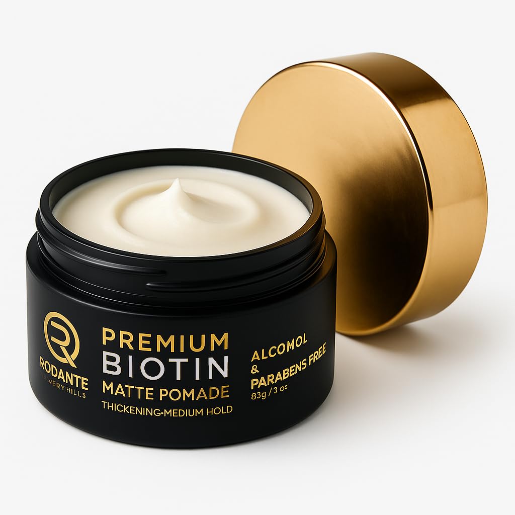Biotin Matte Cream Texture Paste - Premium Thickening Pomade for Men | Medium Hold & Hair Growth Support, 85g/3oz