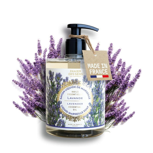 Panier des Sens Lavender Hand Soap - Premium Liquid Soap for Kitchen and Bathroom – French Savon de Marseille, Natural Hand Wash (97% Ingredients), Gentle & Moisturizing, 16.9 fl oz