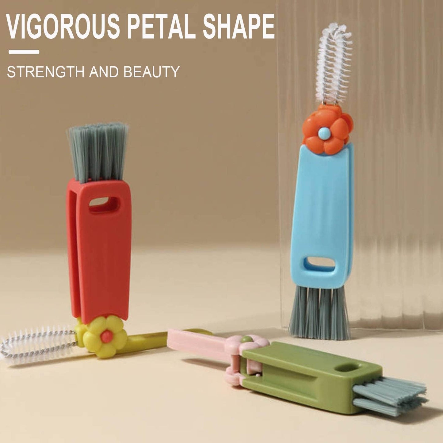 3 in 1 Multifunctional Cup Lid Cleaner - Crevice Cleaning Brush Set for Tight Spaces, Baby Bottles & More - Portable & Upgrade A3