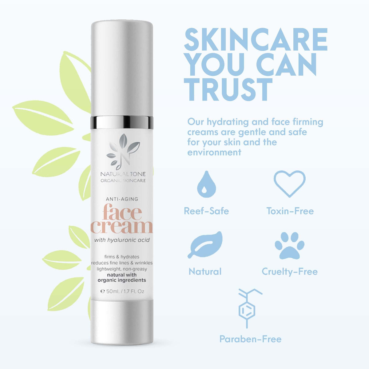 Anti-Aging Face Cream with Hyaluronic Acid 1.7oz