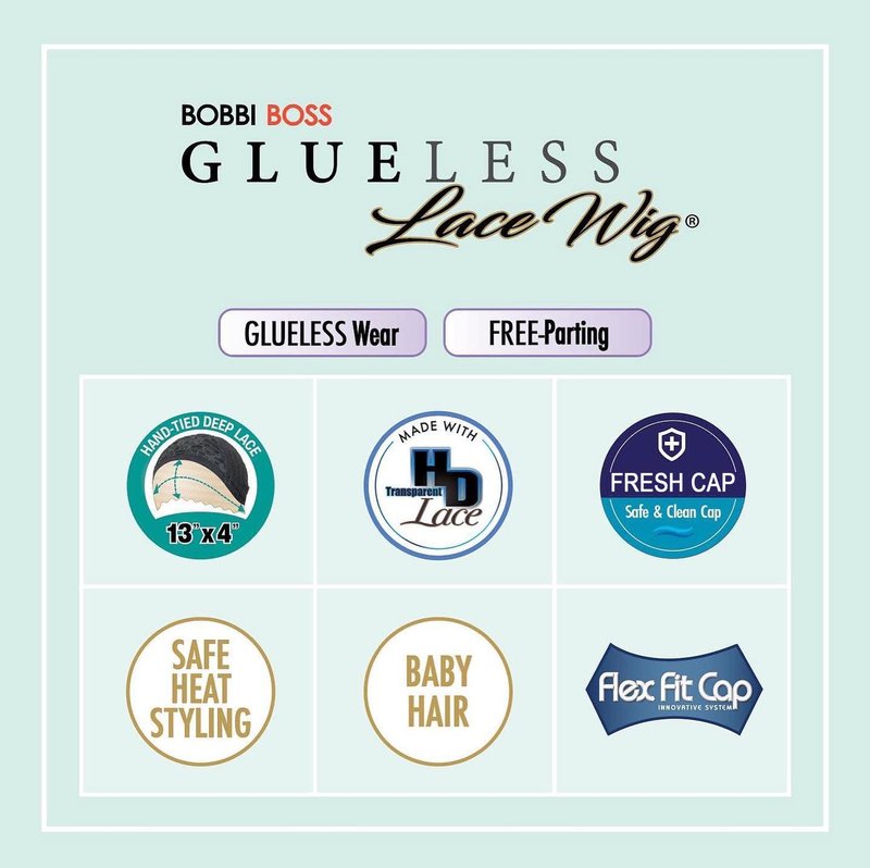 Bobbi Boss 13x4 Deep HD Lace Wig - MLF254 Jael, Long Curly Synthetic Hair with Natural Baby Hair | Safe for High Heat Styling (OL1B.30)