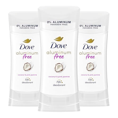 Dove Aluminum Free Deodorant for Women 3 Count Coconut and Pink Jasmine 72 hour odor protection 2.6 oz