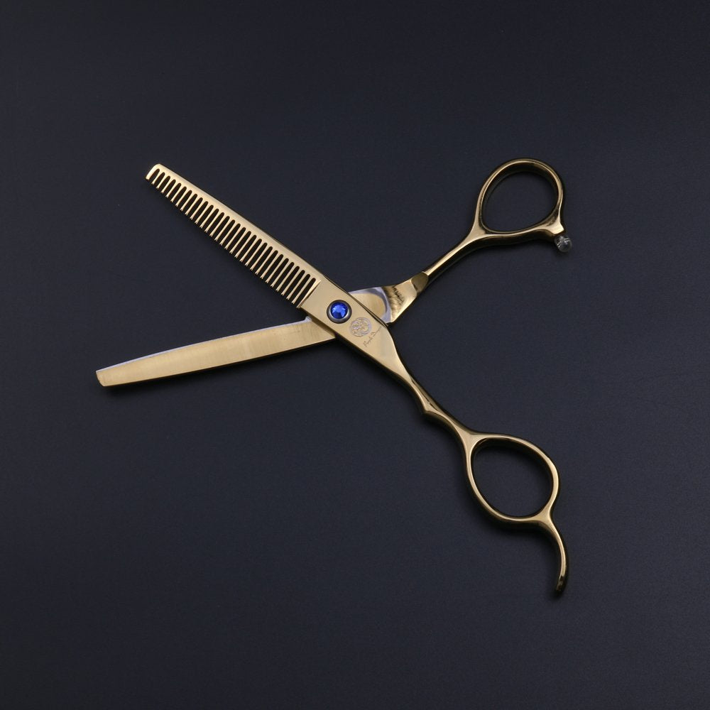 Purple Dragon 6.0 inch Left Hand Barber Hair Cutting Scissor - Gold