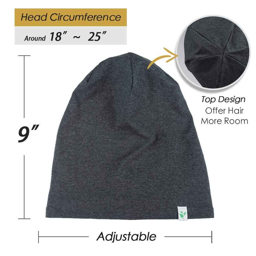 Silk Satin Bonnet for Mens with Curly Hair Adjustable Black