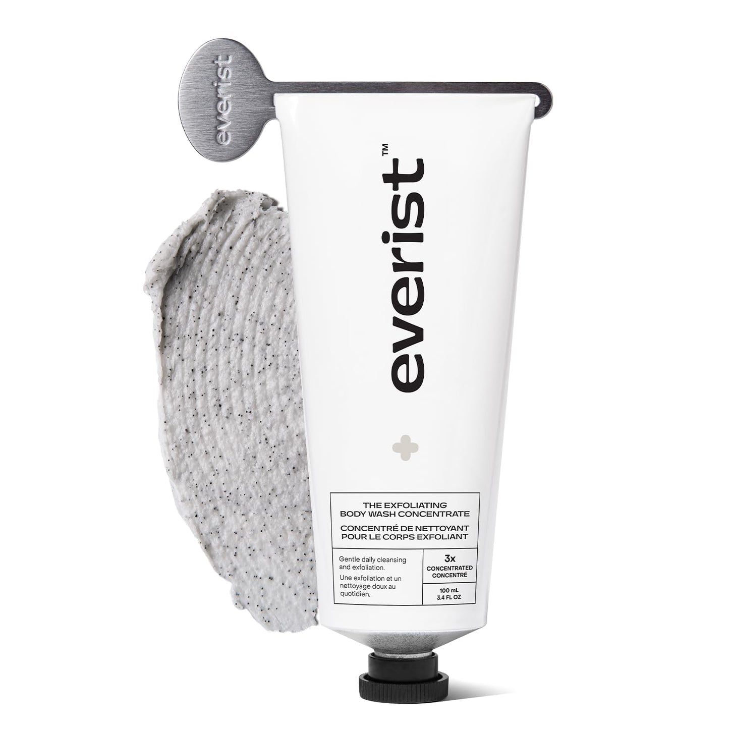 Everist Exfoliating Body Wash Concentrate - Waterless Cream Cleanser with Aloe Vera & Glycerin | Gentle Daily Exfoliation, 3.4 fl oz