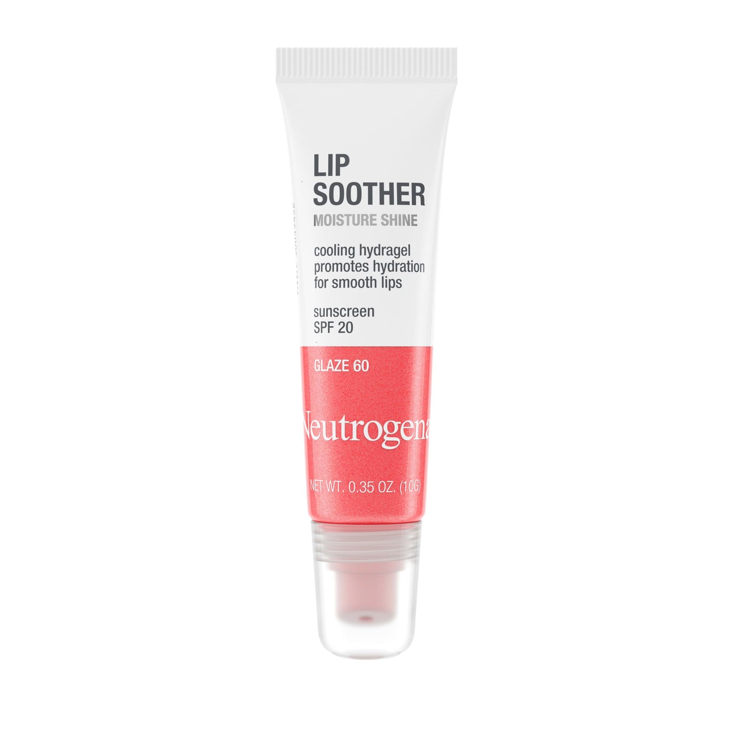Neutrogena MoistureShine Lip Soother Gloss with SPF 20 Sun Protection, High Gloss Tinted Lip Moisturizer with Hydrating Glycerin & Soothing Cucumber for Dry Cracked Lips, Glaze 60,.35 oz