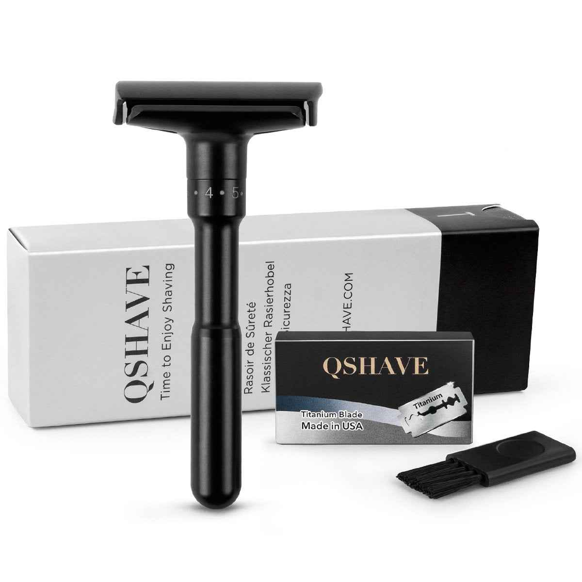 QSHAVE Adjustable Double Edge Safety Shaving Razor Deluxe Set (Razor)