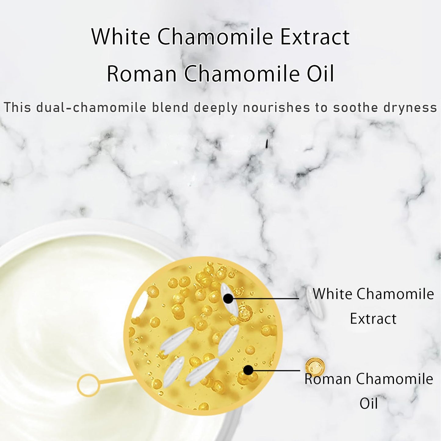 Grospe Chamomile Face Cream - Soothing Moisturizer for Dry & Sensitive Skin, Hydrating & Calming Day & Night Cream with Natural Chamomile Extract, Non-Greasy Formula(3.5oz)