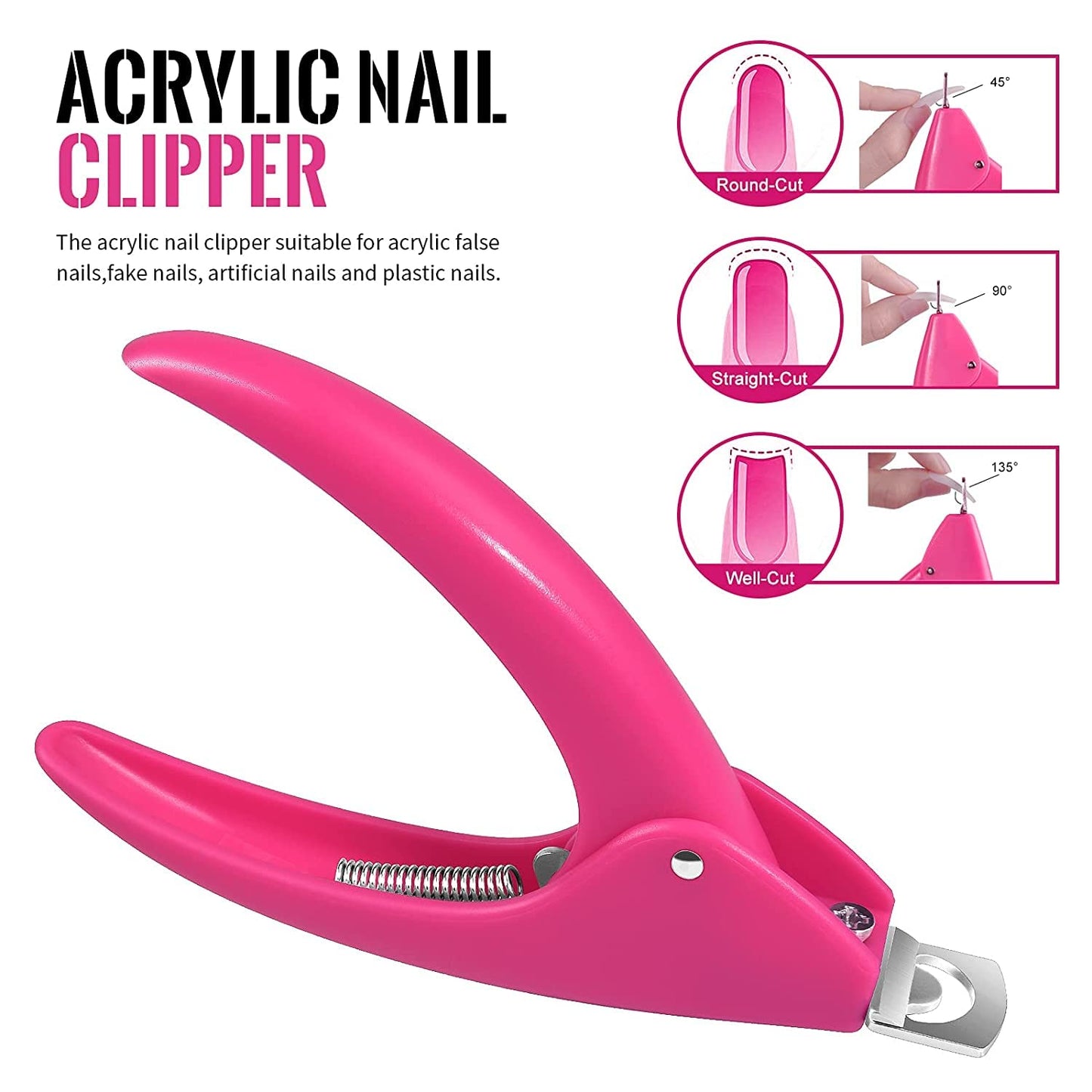 Coffin Nail Tips Set - 500 Pcs Clear Acrylic Tips with Glue, Clipper, Files & Cuticle Pusher | Perfect for Salons & DIY