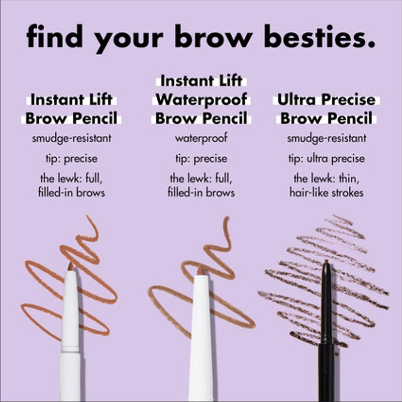 e.l.f. Instant Lift Brow Pencil, Dual-Sided, Precise, Fine Tip, Shapes, Defines, Fills Brows, Contours, Combs, Tames, 0.006 Oz, Deep Brown, 1 Count (Pack of 2)
