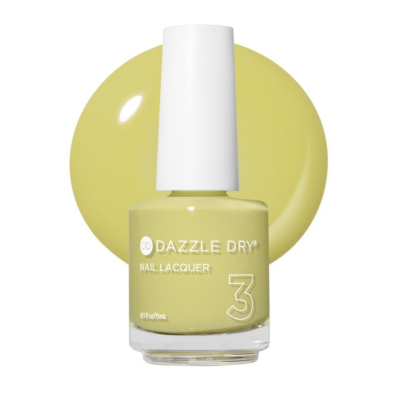 Dazzle Dry Nail Lacquer (Step 3) - Fresh Squeezed - A vibrant, greenish chartreuse yellow. Full-coverage cream. (0.5 fl oz)