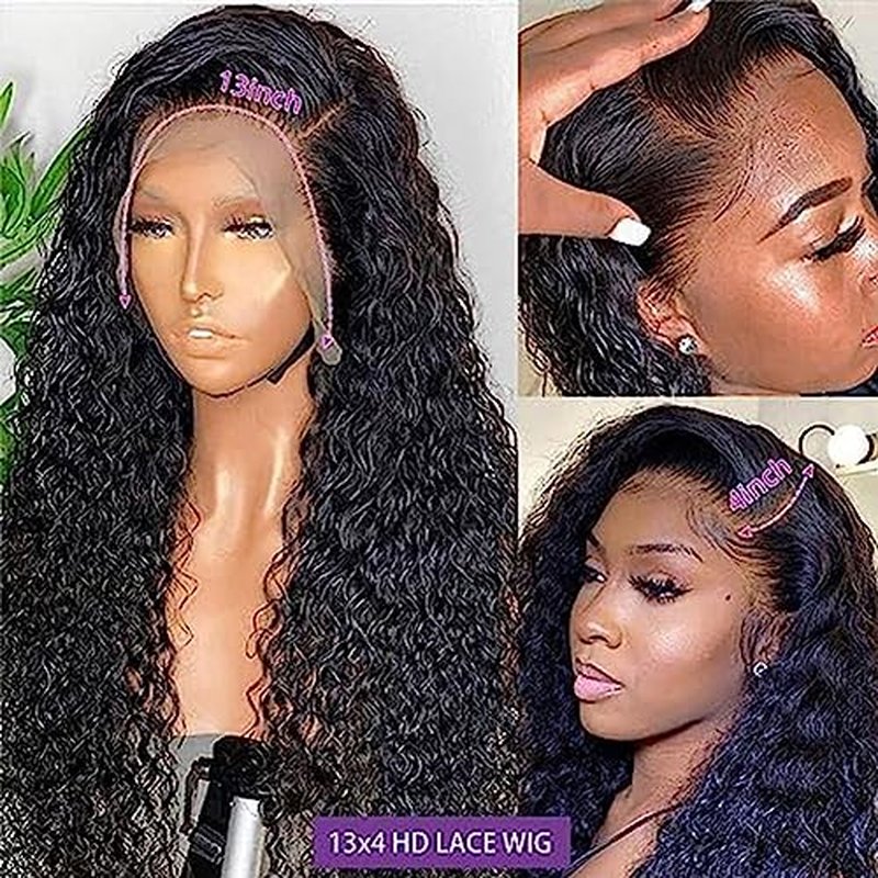 Glueless Wigs Human Hair Pre Pluck 180% Density 13x4 Wet and Wavy Water Curly HD Lace Front Wigs Human Hair Pre Pluck with Baby Hair Wigs for Black Women (28inch£©