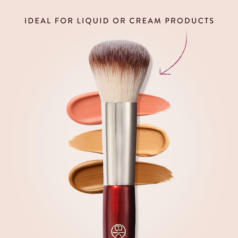 BK BEAUTY 106 ROUND FOUNDATION BRUSH – Dense Dome Shape for Liquid & Cream Foundation, Seamless Streak-Free Application, Multi-Use Face Makeup Tool