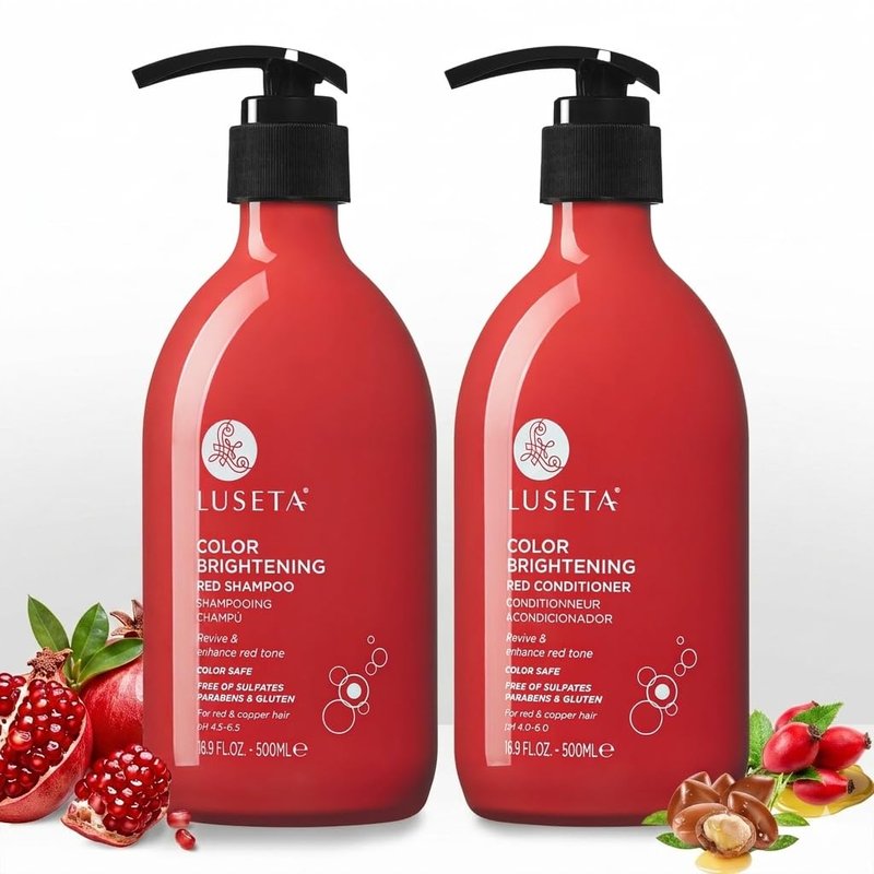 Luseta Color Enhancing Shampoo & Conditioner Set - Revive Red & Copper Hair, Add Shine & Smooth Frizz | 2 x 16.9oz