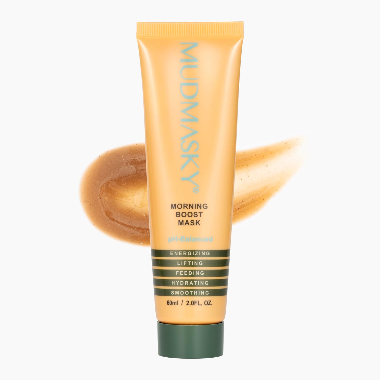 MUDMASKY Morning Boost Mask 60ml – Energizing Clay Face Mask for Beauty & Skin Care, Hydrating & Lifting with Coffee, Moroccan Lava Clay, Indonesian Flowers – Moisturizing & Smoothing