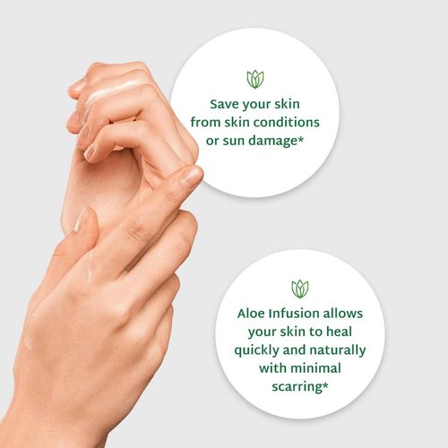 Aloe Infusion Organic Aloe Vera Gel - Deeply Hydrating, Skin Nourishing After Sun Skin Care for Face, Body and Hair - Sunburn, Redness and Itchy Skin Relief - USA-Tested - 16 Oz