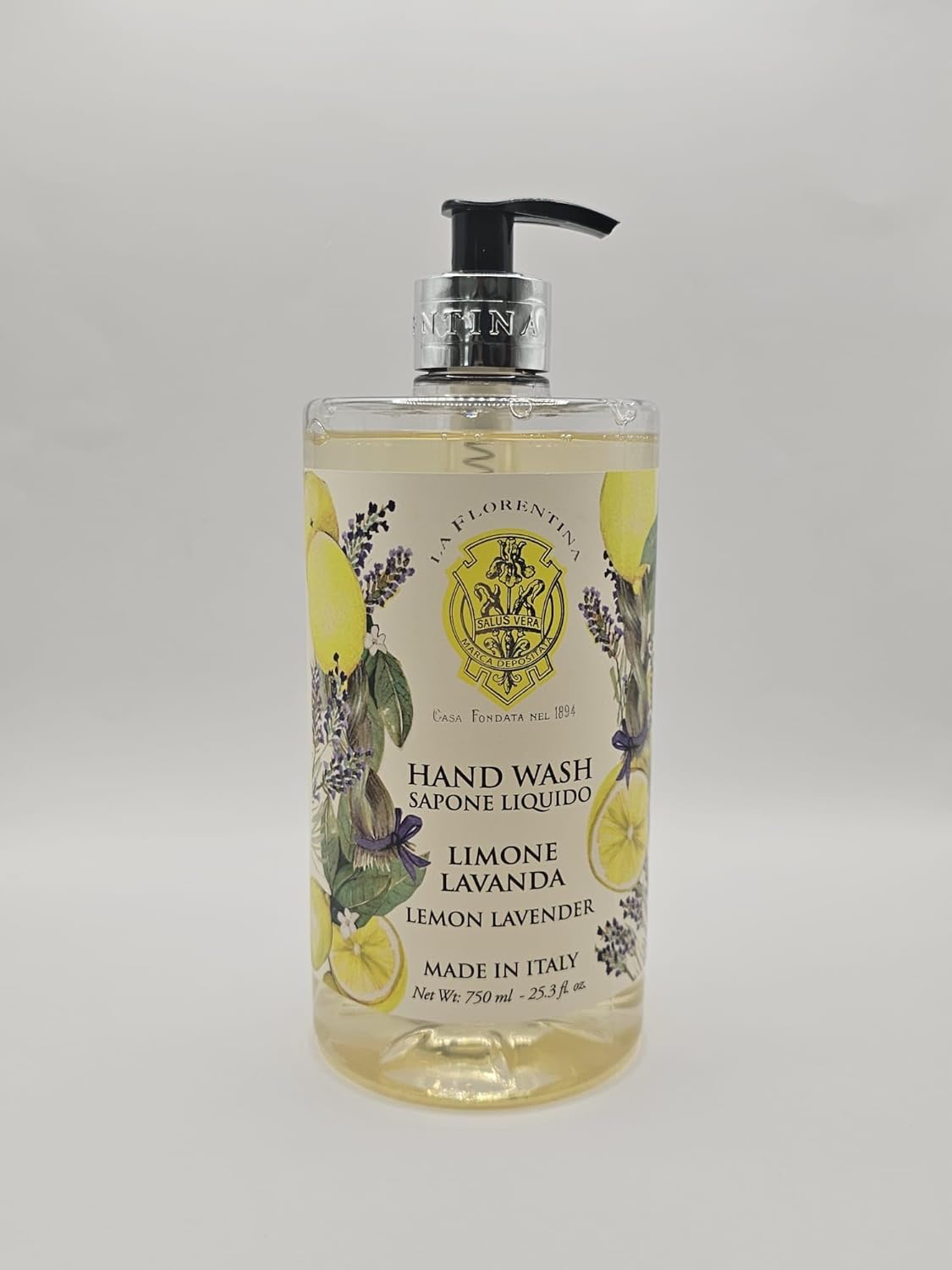 Lemon Lavender Hand Wash - 25.3 Fl Oz | Made in Italy, Refreshing & Hydrating Formula