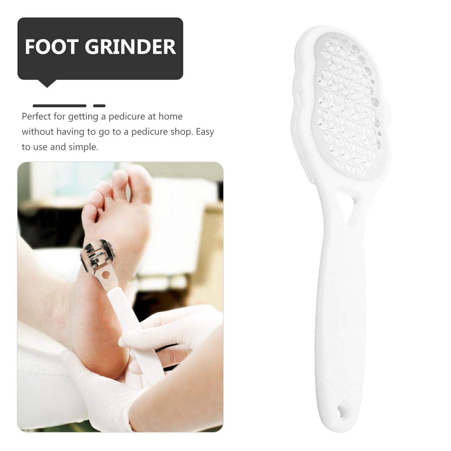 Beavorty Foot File Callus Remover 9.44 Inch Handheld Pedicure Tool for Rough Feet Dead Skin Removal and Smooth Skin Care at Home
