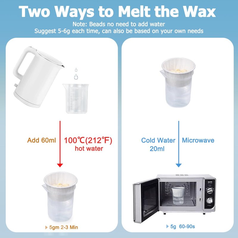 Nose Wax Kit Men, Nose Ear Hair Waxing Kit for Men and Women with 120g Wax, 65 Sticks, Nose Ear Hair Removal Kit, USB Fast Heat, Smart Constant Temp, Multi-Accessories, Black