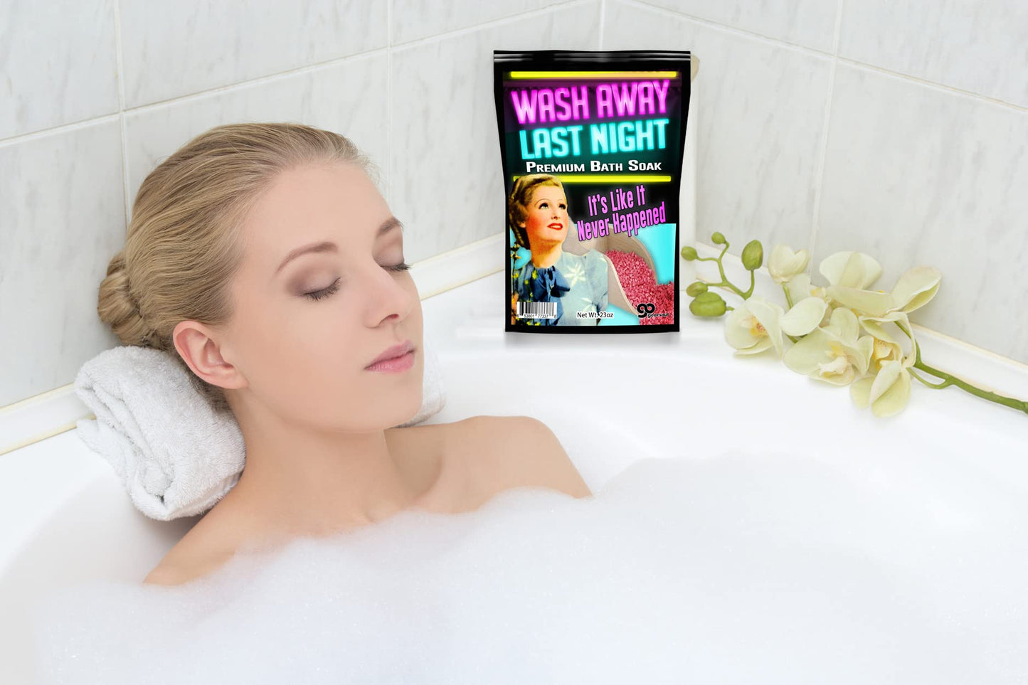 Gears Out Pink Bath Salt Luxury Bath Soak - Wash Away Last Night - Funny Girlfriend Gifts for Best Friends - Mediterranean Sea Salts - Ladies Night Gifts - Bachelorette Party Favors