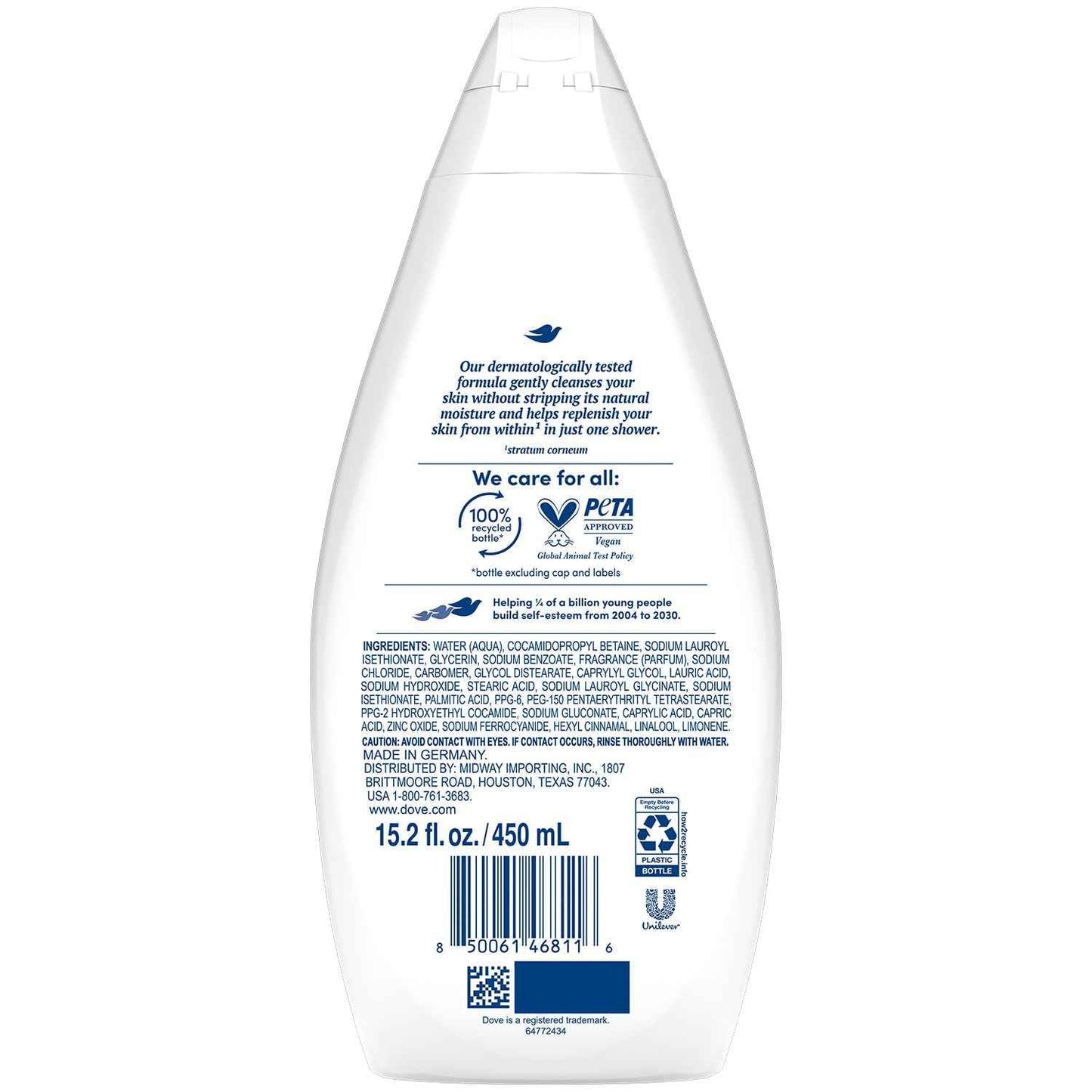 Dove Body Wash, Hydrate 2-Pack – Moisturizing Cleanser for Smooth, Soft Skin, 15.2 Oz Ea