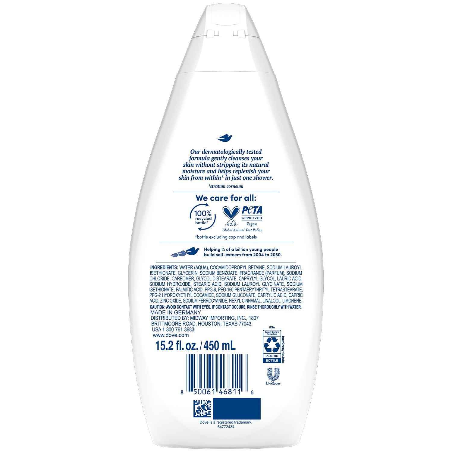 Dove Body Wash, Hydrate 2-Pack – Moisturizing Cleanser for Smooth, Soft Skin, 15.2 Oz Ea