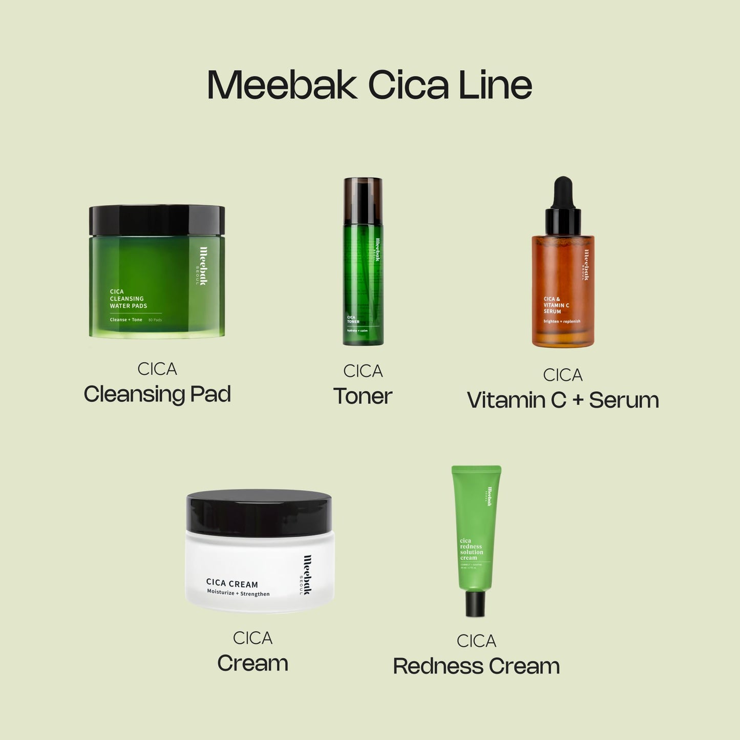 Meebak Cica Gel Face Moisturizer | Lightweight Hydrating Water Cream with Hyaluronic Acid & Vegan Collagen | Fast-Absorbing, Cooling Gel for All-Day Hydration & Glass Skin | Korean Skin Care
