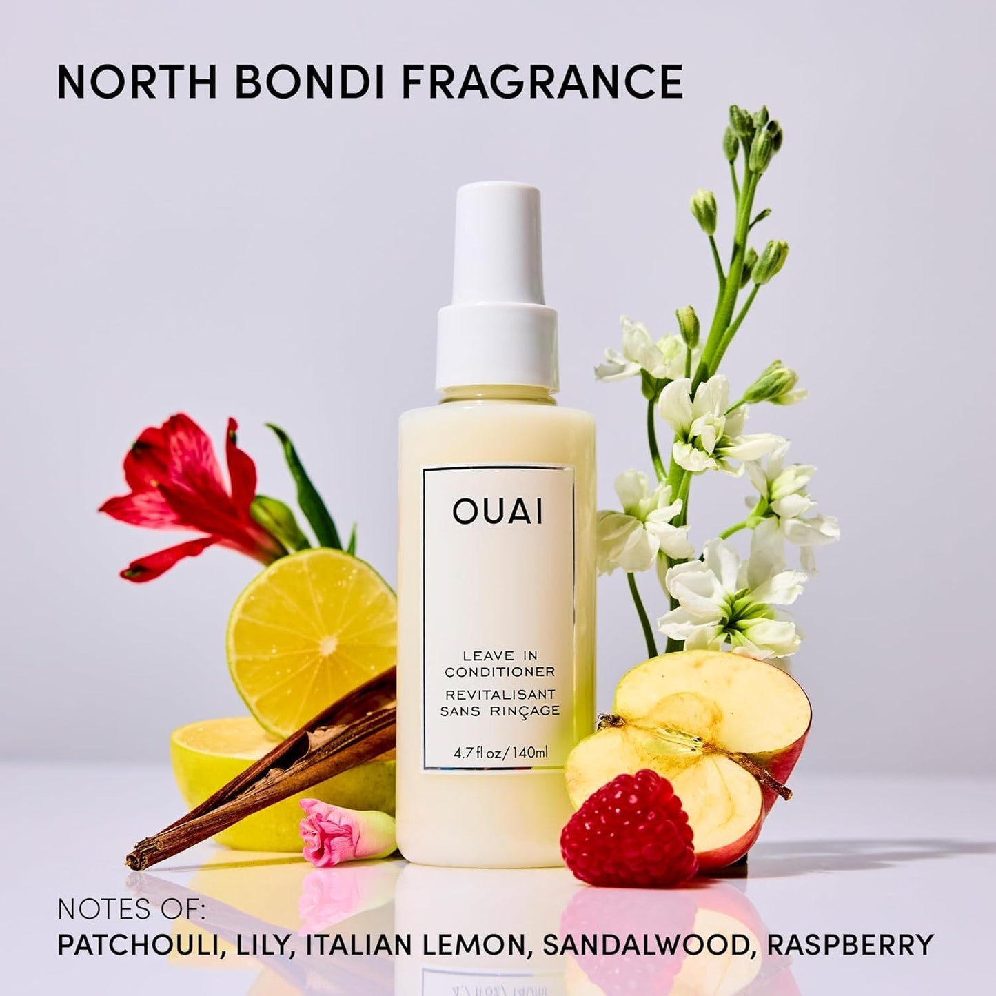 OUAI Leave In Conditioner Full Size & Travel Size - Detangling Spray & Heat Protectant Primer + Tamarind Seed, Vitamin E & Amino Acid Blend - Frizz Control, 450°F Heat Shield, 2 Count