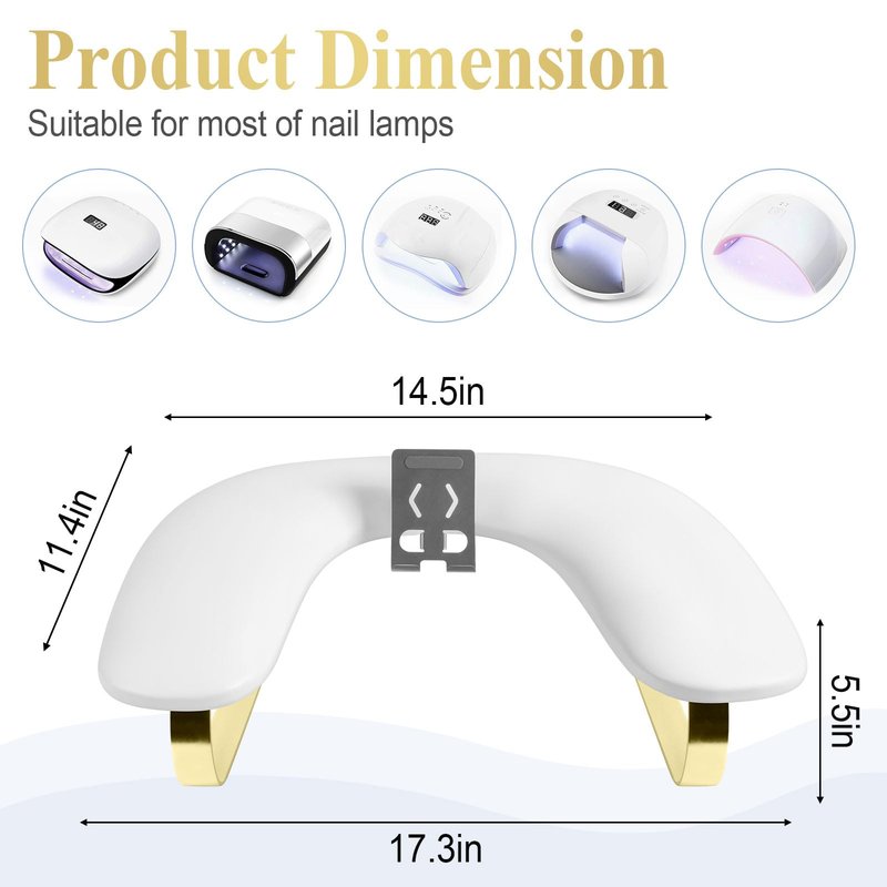 Nail Arm Rest with Rotating Phone Holder, Arm Rest for Nails Tech, PU Leather Nail Tech Arm Rest, U-Shaped Hand Rest for Nails Tech, Manicure Hand Rests for Foot Hand Stand, White