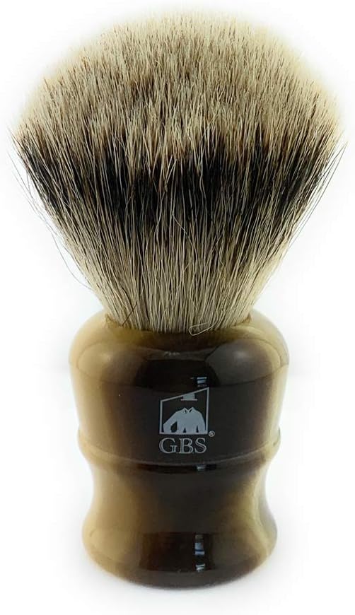 Large Silvertip Badger Shaving Brush - Faux Horn Handle for Lather & Soft Bristles | Perfect for Wet Shaving